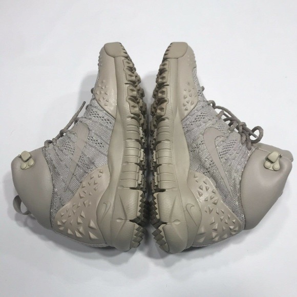 Nike Womens 6 LUPINEK FLYKNIT Boot Sneaker Light Bone Trainers 862512 200 - Picture 7 of 12